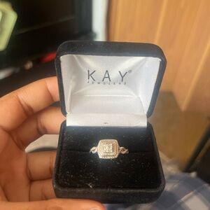Kay Jewelers Silver and White Diamond Ring